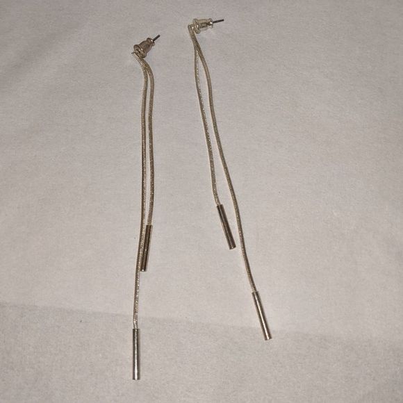 Jewelry - Double Strand 4" Silver Earrings